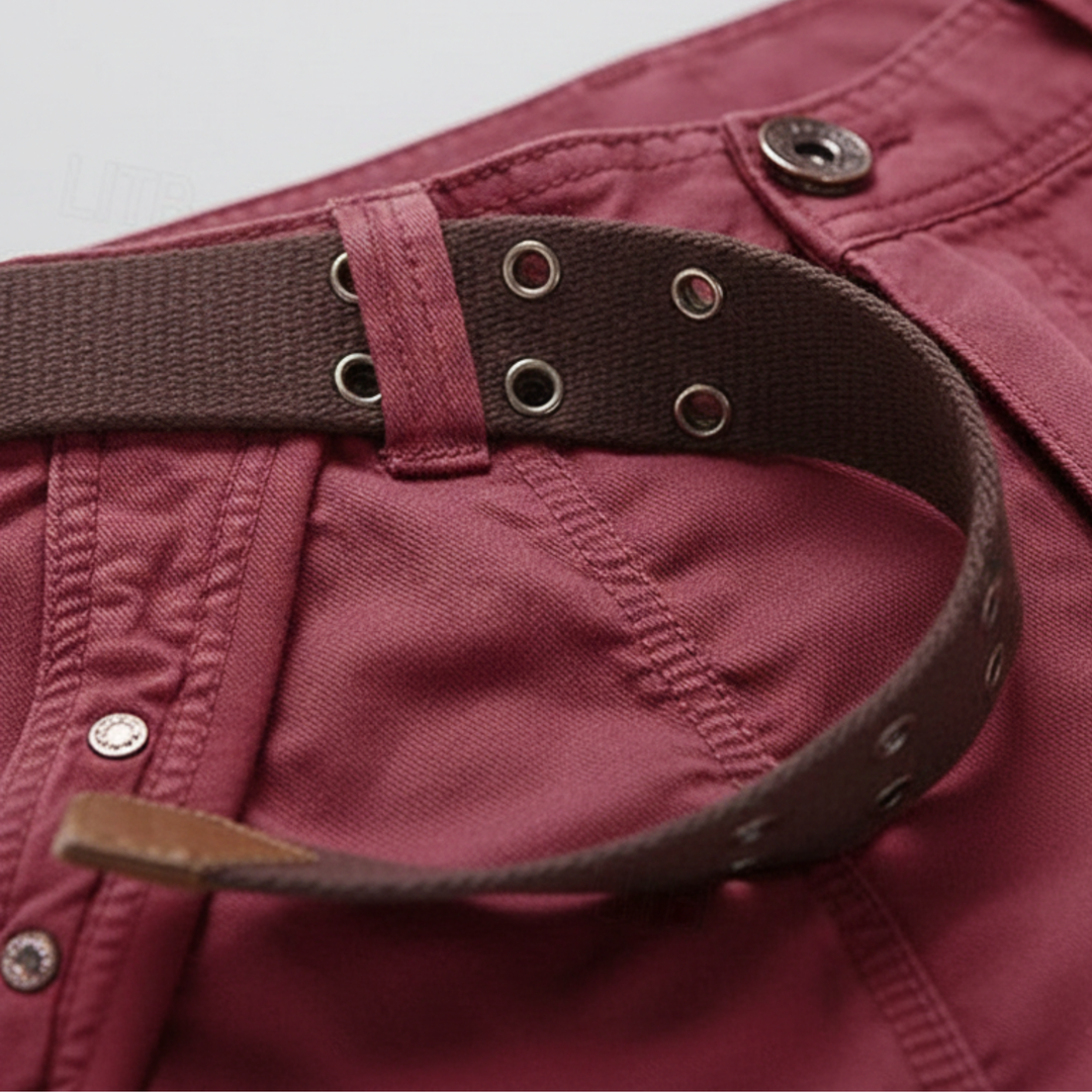 Cargo Shorts Multi Pocket Belted for Men