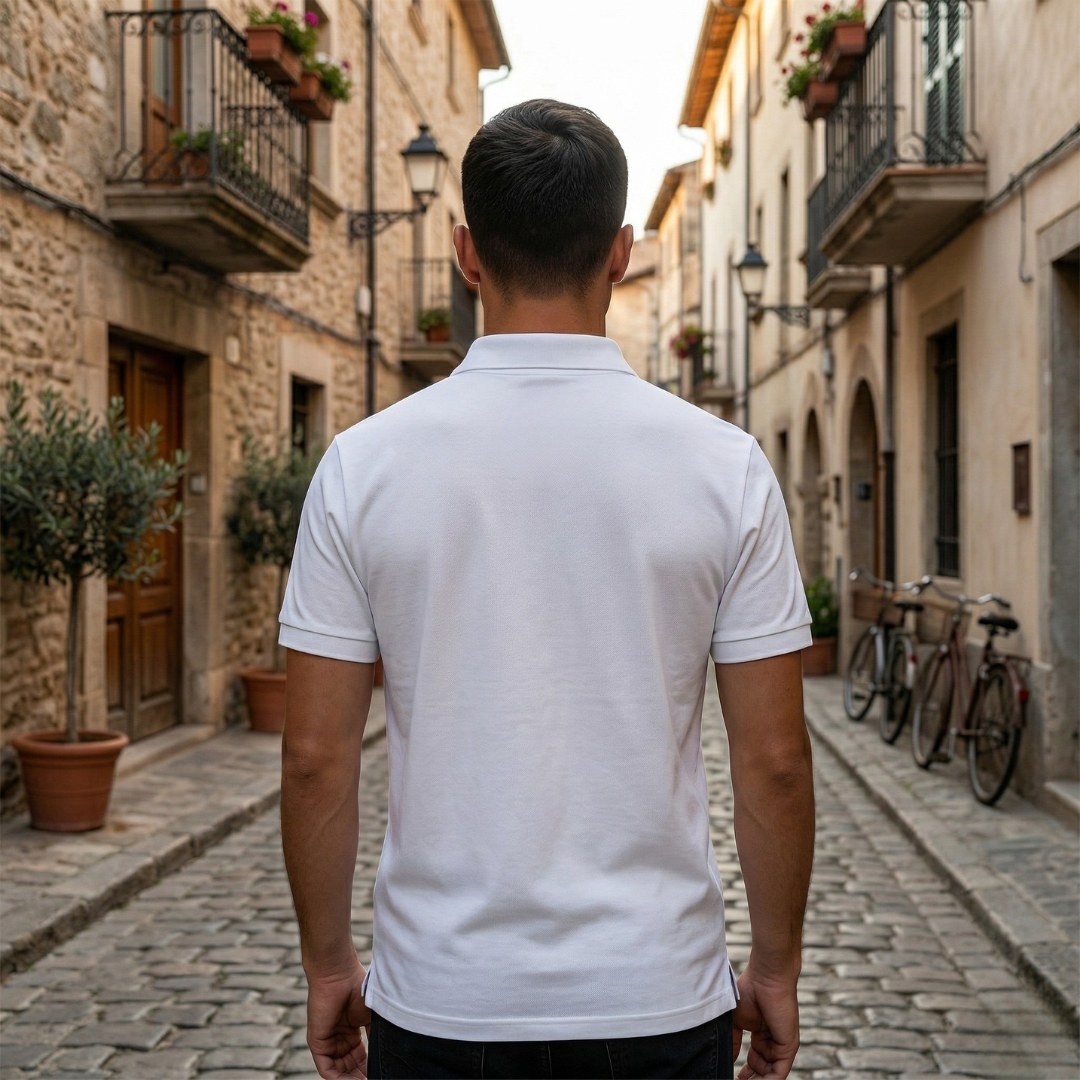 Polo Shirt Short Sleeve Solid Logo Casual Men
