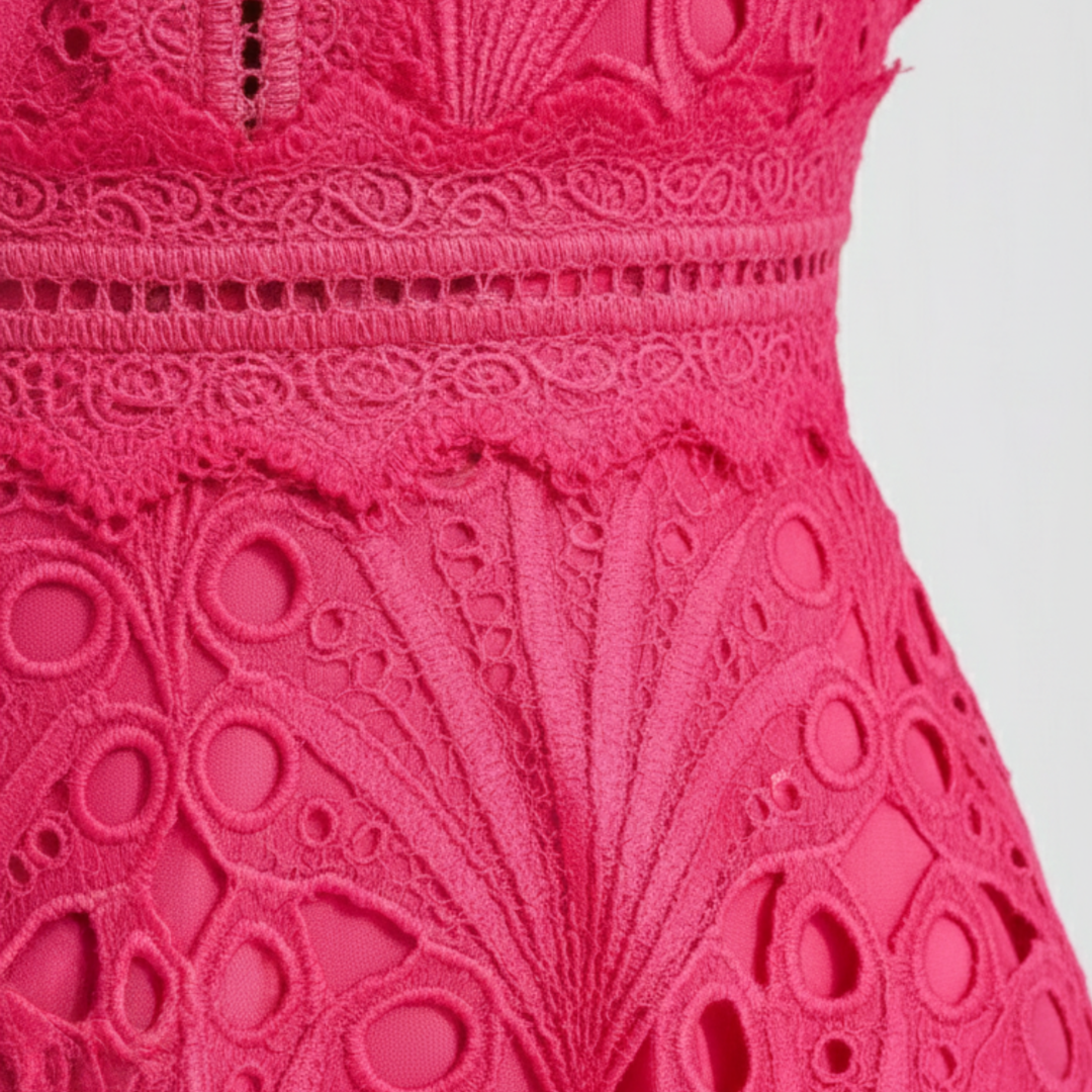 Women’s Lace High Neck Midi Dress