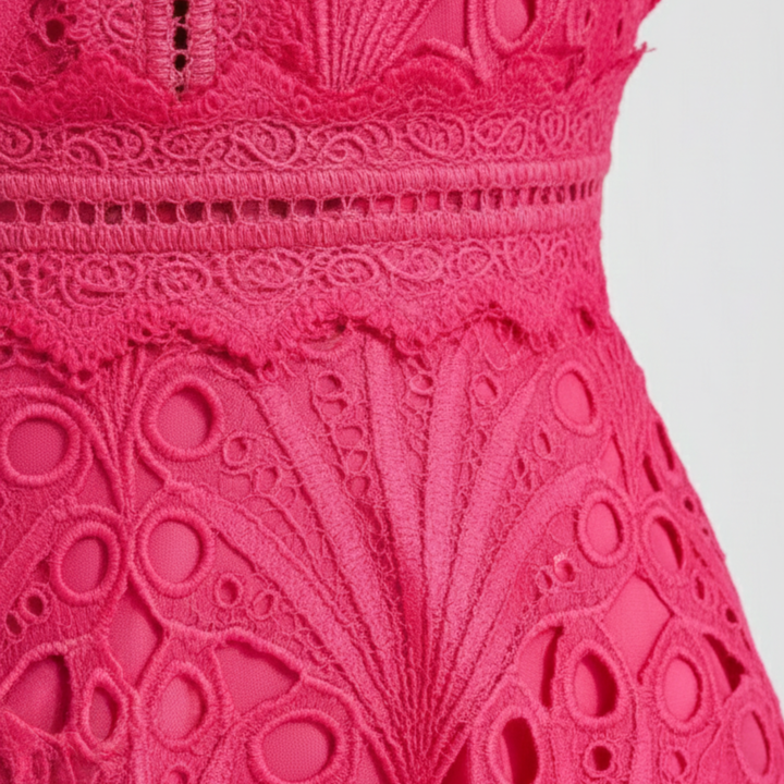 Women’s Lace High Neck Midi Dress