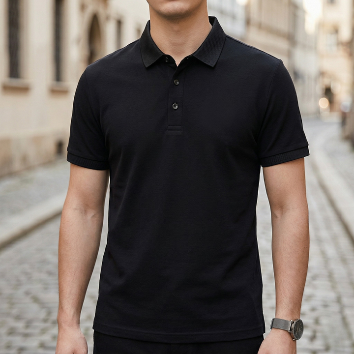 Polo Shirt Short Sleeve Solid Logo Casual Men