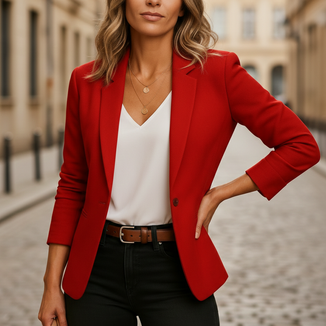 Blazer Women Fitted Single Button Jacket
