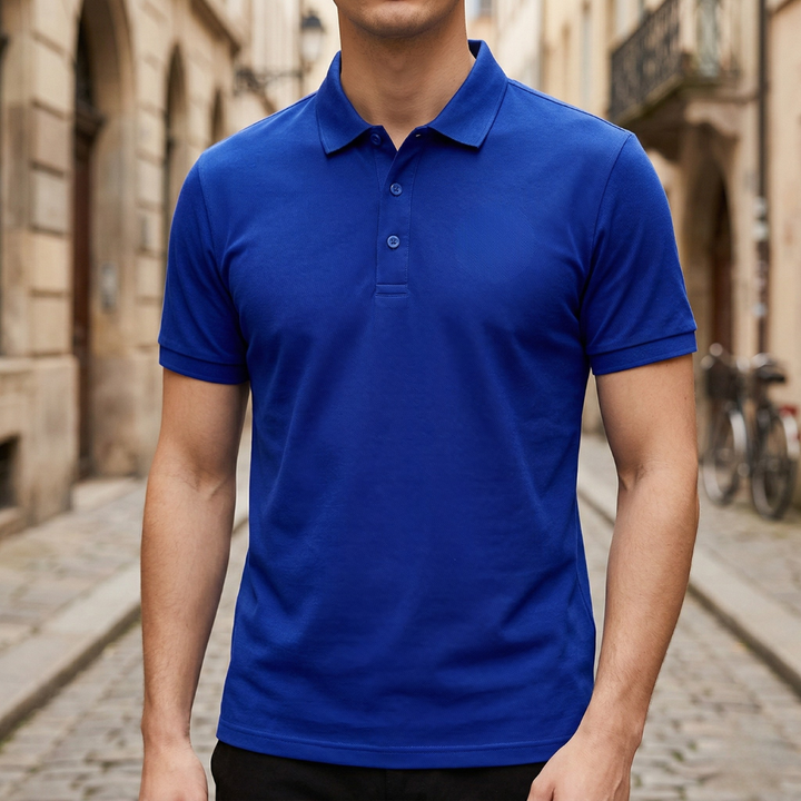 Polo Shirt Short Sleeve Solid Logo Casual Men