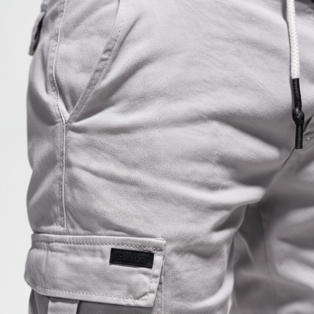 Mens Cargo Shorts Drawstring Waist Multi Pocket