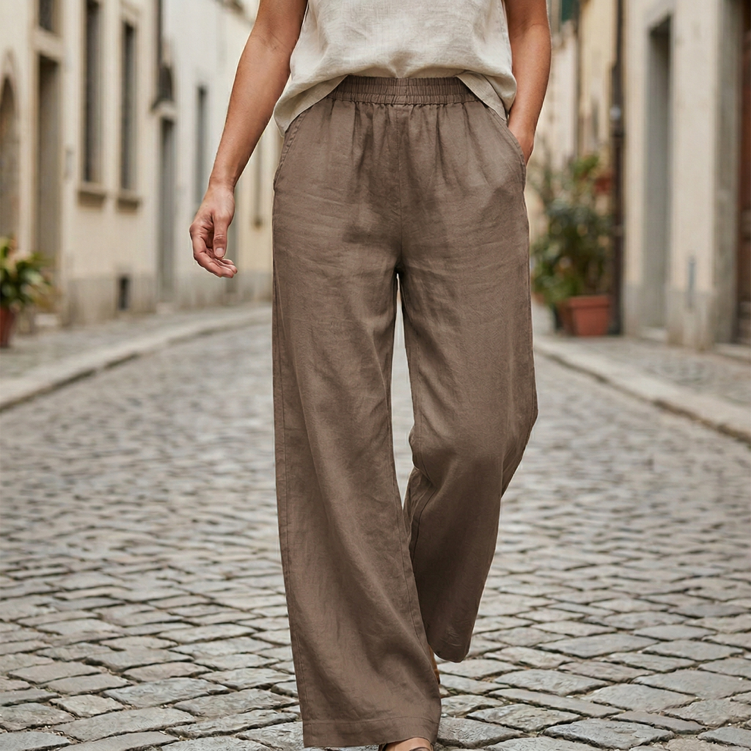 Wide Leg Pants Elastic Waist Loose Fit for Women