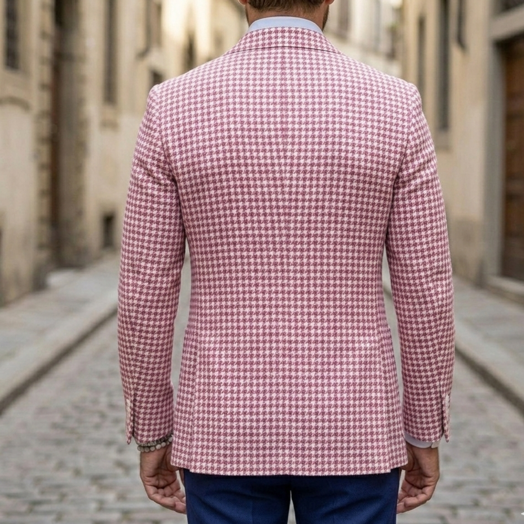 Men’s Houndstooth Blazer Slim Fit Sport Coat