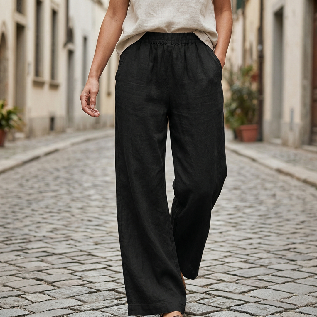 Wide Leg Pants Elastic Waist Loose Fit for Women