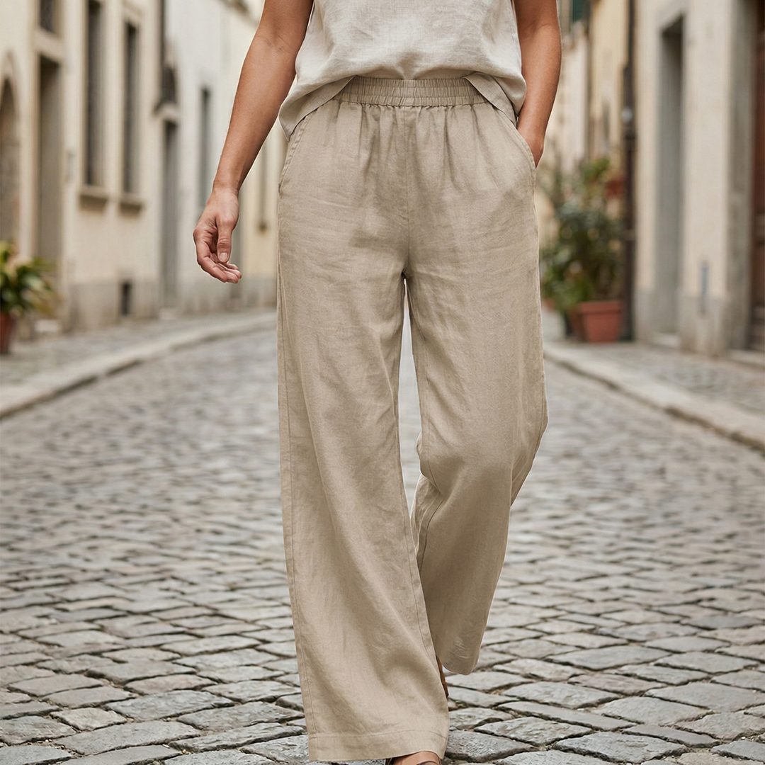 Wide Leg Pants Elastic Waist Loose Fit for Women