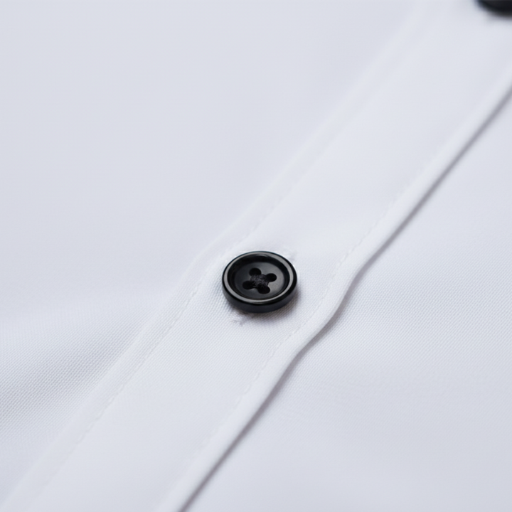 Men's white shirt with a structured collar, long sleeves, and a polished fit, good for formal and evening wear.