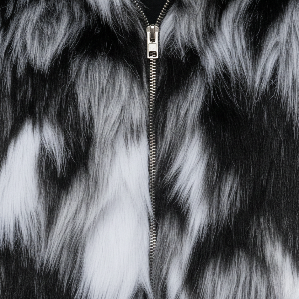 Black fleece-lined hoodie jacket with a zip-up front, long sleeves, and front pockets, ideal for fall and winter wear.